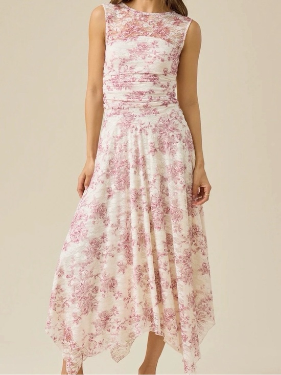 Altar'd State Dresses & Skirts - NEW Altar’d State White & Pink Lace Maxi Dress Size Medium NWT